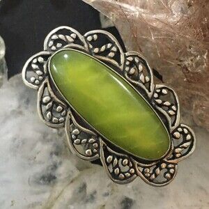 Carolyn Pollack Southwestern Style Sterling Variscite Adjustable Ring For Women